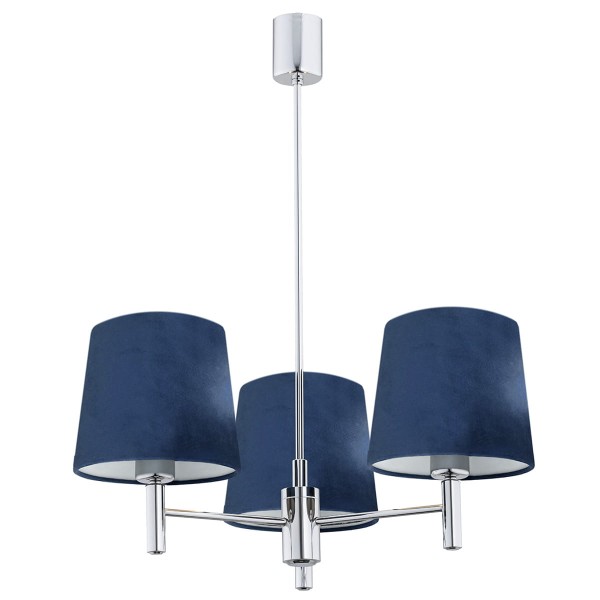 Lampa Wisząca Bolzano Granatowa Chrom 63x47,5x47,5cm