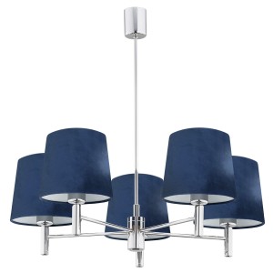 Lampa Wisząca Bolzano Granatowa Chrom 63x71x71cm