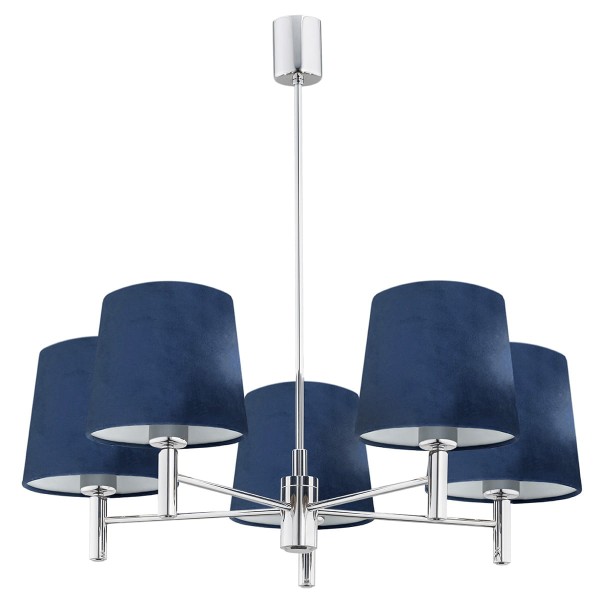Lampa Wisząca Bolzano Granatowa Chrom 63x71x71cm