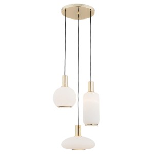 Lampa Wisząca Sagunto Opal Mat Mosiądz 105x44x44cm