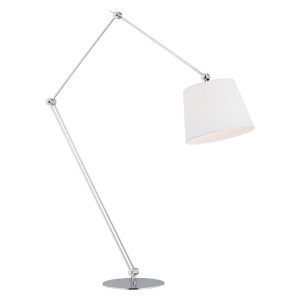Lampa Podłogowa Zakyntos Bis Chrom Biała Wys.200cm