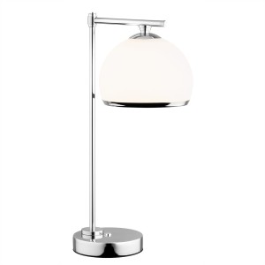 Lampa Stołowa Marbella Plus Opal Mat Chrom Wys. 47cm