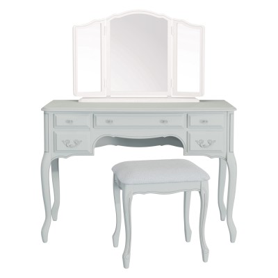Provencale Laura Ashley Toaletka z Taboretem Szara 110x47x77cm 6