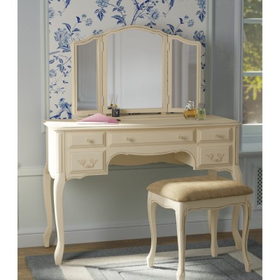 Provencale Laura Ashley Toaletka z Taboretem Kość Słoniowa 110x47x77cm 5