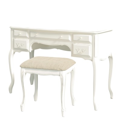 Provencale Laura Ashley Toaletka z Taboretem Kość Słoniowa 110x47x77cm 4