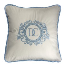 Poduszka Haftowana Dekoracyjna Velvet Monogram Floral- Różne Kolory Tkanin