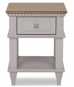 Stolik Nocny Drewniany Hanover II Laura Ashley Jasny Szary 45x40x57cm