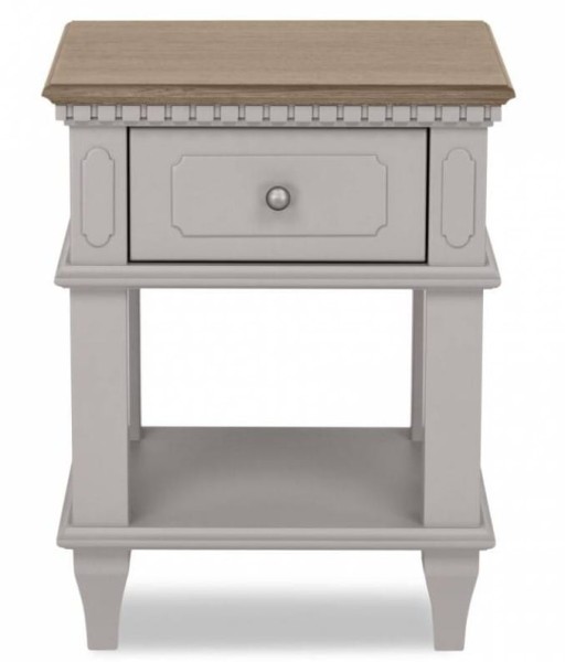 Stolik Nocny Drewniany Hanover II Laura Ashley Jasny Szary 45x40x57cm