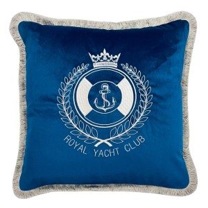 Poduszka Haftowana Royal Yacht Club - Różne Kolory Tkanin
