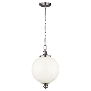 Lampa Sufitowa, Wisząca Globe L Nikiel, Biały 30x30x49cm