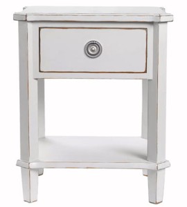 Stolik Nocny Drewniany Henshaw Laura Ashley Jasnoszarym 50x40x60cm