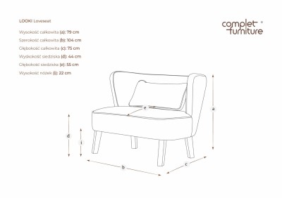 Mała Sofa Smithy 104x75x79cm - Opcje Wyboru Tkaniny 16
