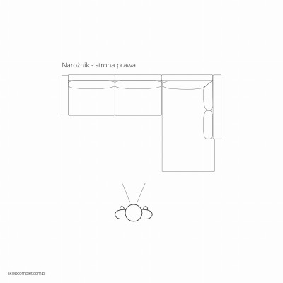 Elegancki Narożnik Elixir w Stylu Skandynawskim 260x90-157x88cm - Opcje Wyboru Tkaniny 11