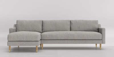 Elegancki Narożnik Elixir w Stylu Skandynawskim 260x90-157x88cm - Opcje Wyboru Tkaniny 12