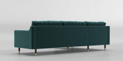 Elegancki Narożnik Elixir w Stylu Skandynawskim 260x90-157x88cm - Opcje Wyboru Tkaniny 13