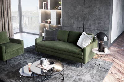 Dwuosobowa Sofa Kelso  w Stylu Skandynawskim 180x90x86cm - Opcje Wyboru Tkaniny 3