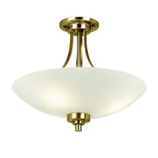 Lampa Sufitowa Wisząca Welles Mosiądz, Szkło Wys. 35cm