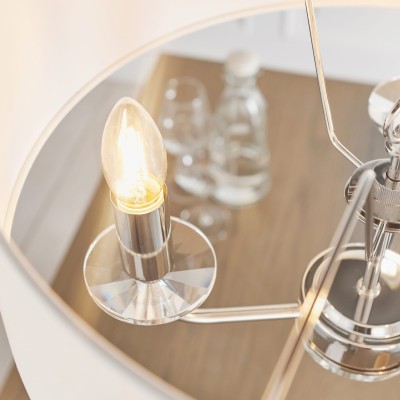 Lampa Sufitowa Wisząca Nixon Nikiel, Biel Wys. 30-79cm 6