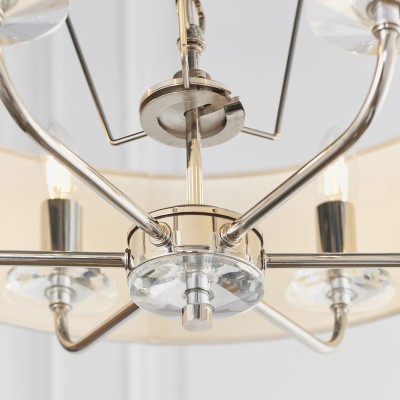 Lampa Sufitowa Wisząca Nixon Niklowana, Biała Wys. 30-79cm 8