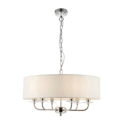 Lampa Sufitowa Wisząca Nixon Niklowana, Biała Wys. 30-79cm 9