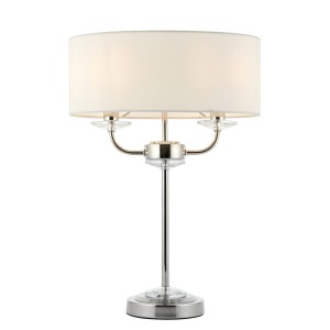 Lampa Stołowa Nixon Nikiel, Tkanina  Wys. 54 cm