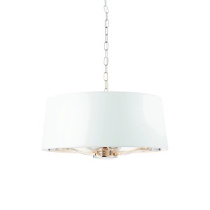 Lampa Sufitowa Wisząca Harvey, Jasny Nikel, Stal i Tkanina, Wys. 150cm