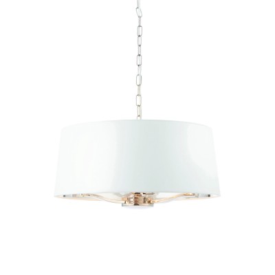 Lampa Sufitowa Wisząca Harvey, Jasny Nikel, Stal i Tkanina, Wys. 150cm 2
