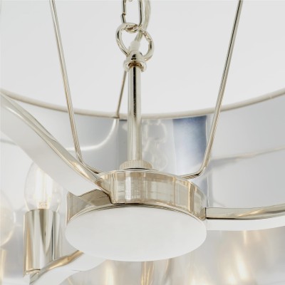 Lampa Sufitowa Wisząca Harvey, Jasny Nikel, Stal i Tkanina, Wys. 150cm 6