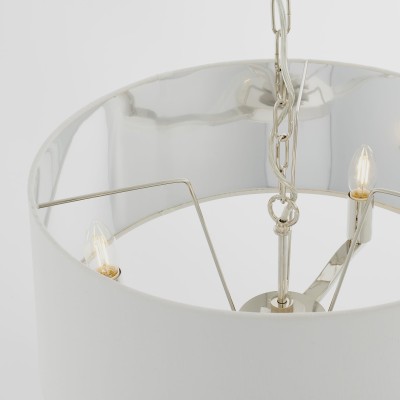 Lampa Sufitowa Wisząca Harvey, Jasny Nikel, Stal i Tkanina, Wys. 150cm 7