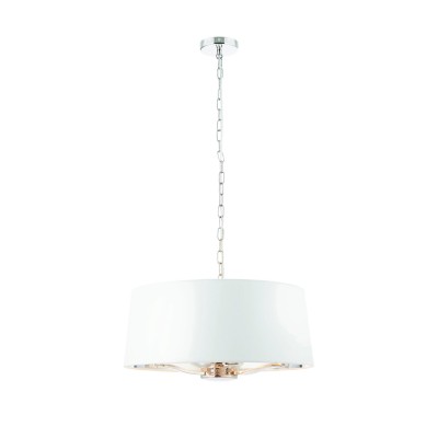 Lampa Sufitowa Wisząca Harvey, Jasny Nikel, Stal i Tkanina, Wys. 150cm 9