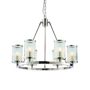 Lampa Sufitowa Wisząca Easton Nikiel, Szkło Wys. 200cm