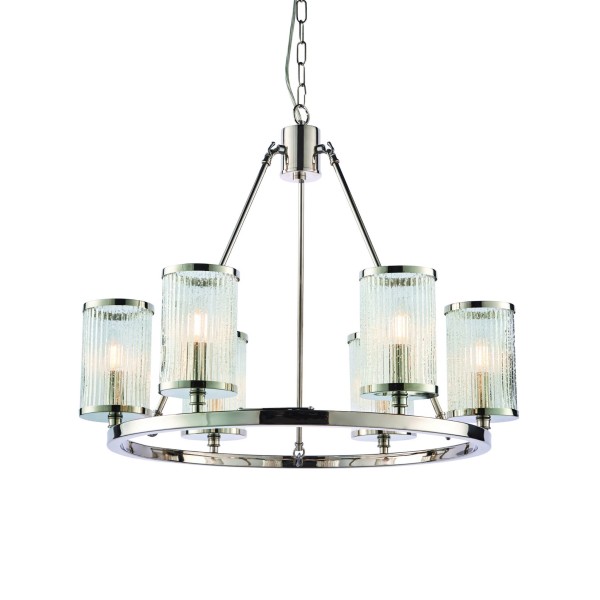 Lampa Sufitowa Wisząca Easton Nikiel, Szkło Wys. 200cm