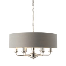 Lampa Sufitowa Wisząca Highclere Grafit, Tkanina Wys. 35-174cm