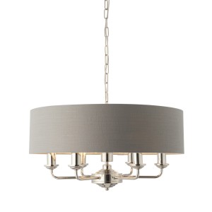Lampa Sufitowa Wisząca Highclere Grafit, Tkanina Wys. 35-174cm