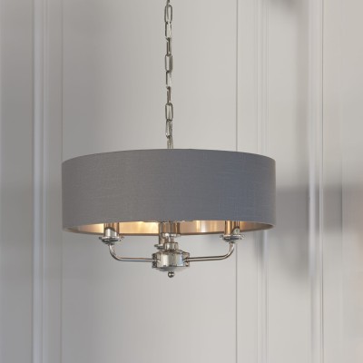 Lampa Sufitowa Wisząca Highclere Metal, Tkanina Wys. 35-142cm 3