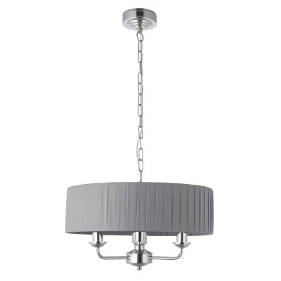 Lampa Sufitowa Wisząca Highclere Nikiel, Tkanina Wys. 142 cm 9