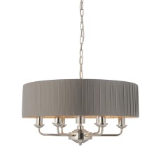 Lampa Sufitowa Wiszącac Highclere Nikiel, Czarny Materiał Wys. 174 cm
