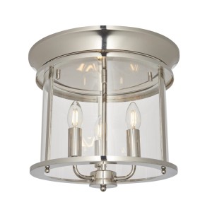Lampa Sufitowa Hampworth Nikiel, Szkło Wys. 30,5cm