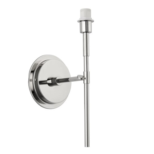 Kinkiet Rennes Metal w kolorze niklu, wysokość 35 cm. Produkt przedstawiony z boku, z widoczną okrągłą podstawą i prostą, metalową rurą mocującą. Brak żarówki. Tło białe, co podkreśla nowoczesny, minimalistyczny design kinkietu.
