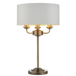 Lampa Stołowa Highclere Mosiądz, Tkanina Wys. 50cm