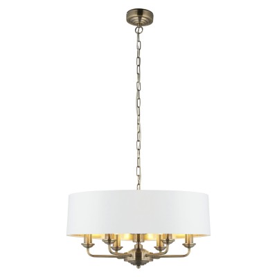 Lampa Sufitowa Wisząca Highclere Mosiądz, Tkanina Wys. 35- 174cm 9