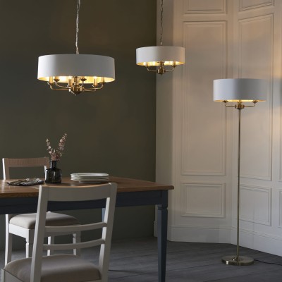 Lampa Sufitowa Wisząca Highclere Antyczny Brąz, Tkanina Wys. 35-142cm 4