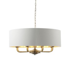 Lampa Sufitowa Wisząca Highclere Antyczny Brąz , Tkanina Wys. 55-174,5cm