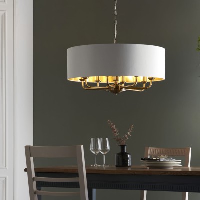 Lampa Sufitowa Wisząca Highclere Antyczny Brąz , Tkanina Wys. 55-174,5cm 6