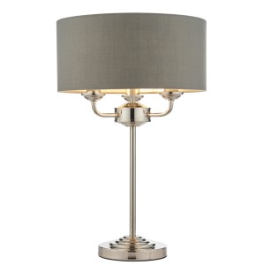 Lampa Stołowa Highclere  Szara, Nikiel  Wys. 50cm