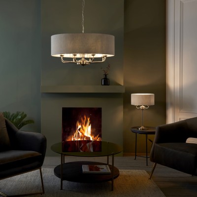 Lampa Sufitowa Wisząca Highclere Chrom, Len 55-174,5cm 4