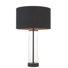 Lampa Stołowa Lessina Czarna, Szkło Wys. 57cm