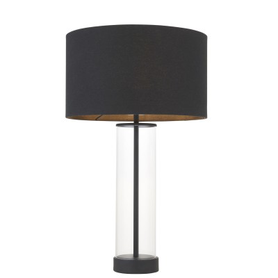 Lampa Stołowa Lessina Czarna, Szkło Wys. 57cm