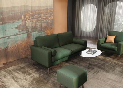 Wieloosobowy Narożnik Calypso w Stylu Skandynawskim 210x155-87x82cm - Opcje Wyboru Tkaniny 3