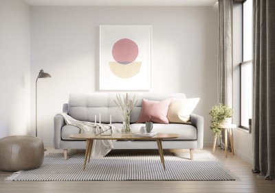 Dwuosobowa Sofa Area w Stylu Skandynawskim 90x90x93cm - Opcje Wyboru Tkaniny 3